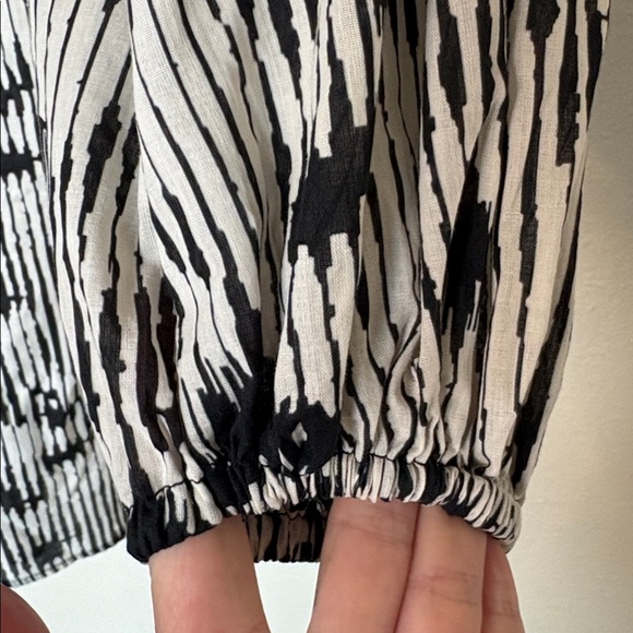 H&M Patterned Printed Tie Belt Voluminous Cotton Dress Swim Coverup XS - Picture 9 of 10